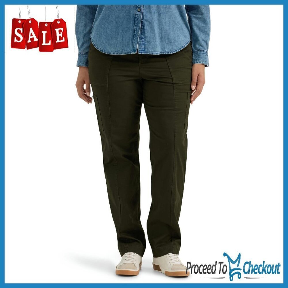 Plus Size Stretch Utility Pants Loose Fit Comfort Waistband